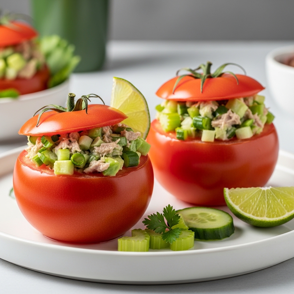 Avocado Tuna Stuffed Tomatoes