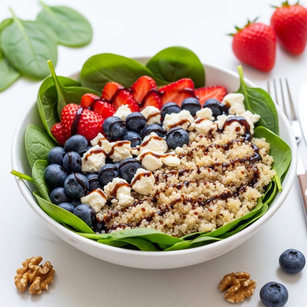 Berry Spinach Quinoa Salad