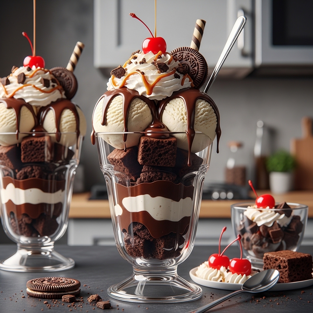 Brownie Ice Cream Sundae Cups