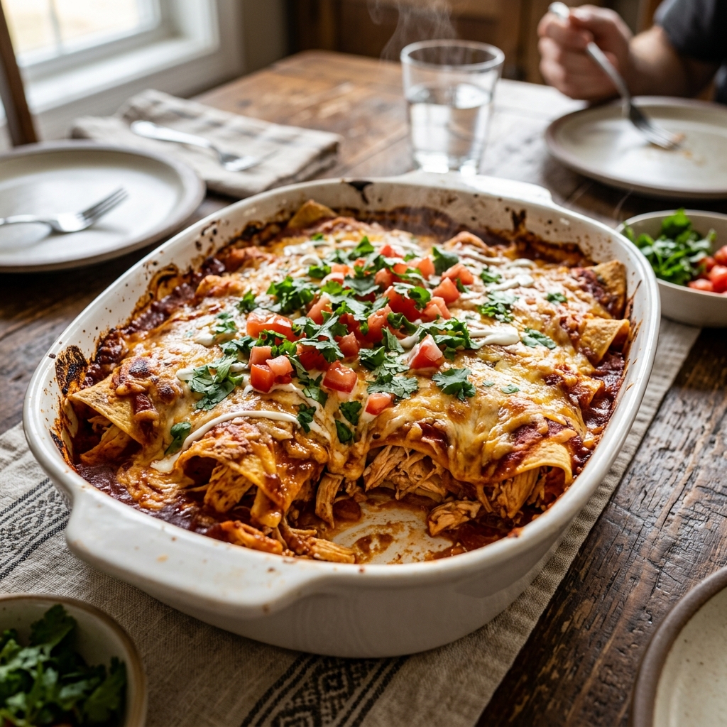 Budget Chicken Enchiladas for Large Families Stretching Grocery Budgets