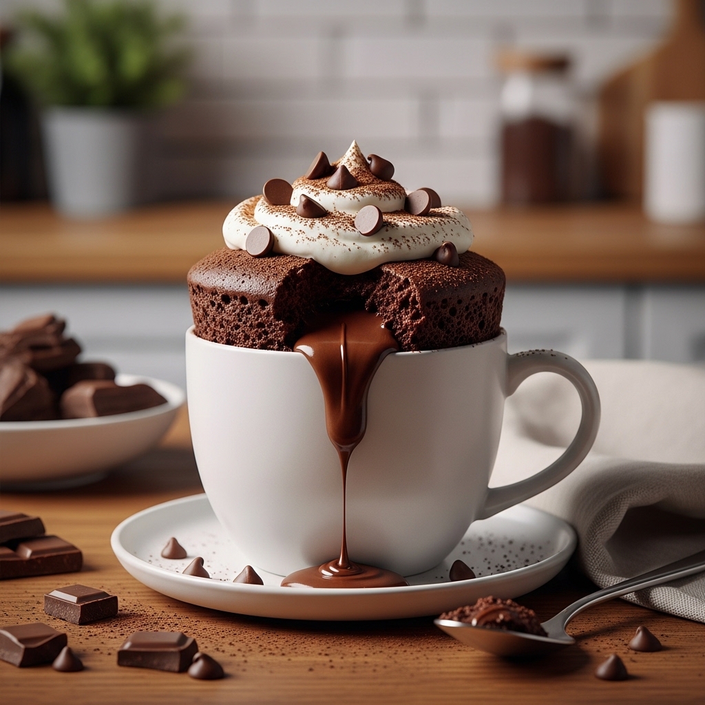 Chocolate Mug Cake with Gooey Melted Center