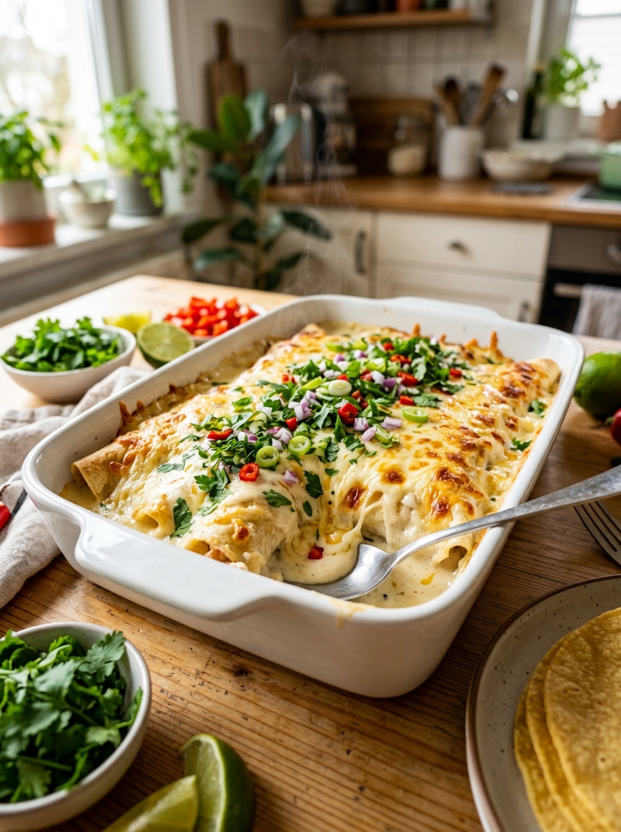Creamy Chicken Enchiladas for Busy Moms Feeding Picky Children