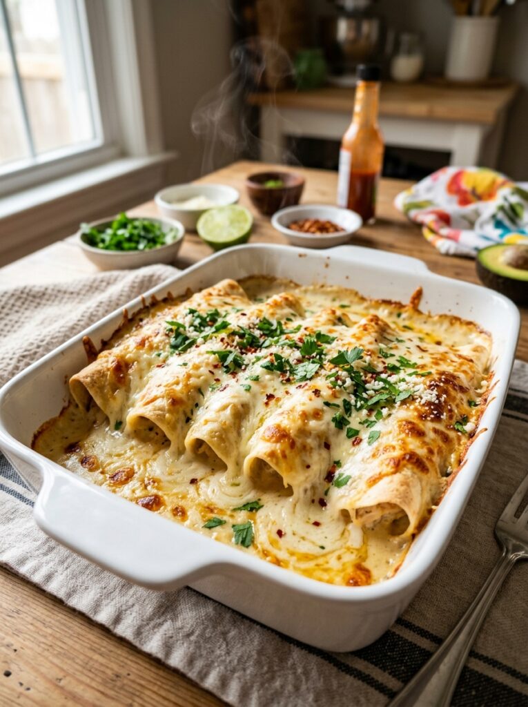 Creamy Chicken Enchiladas for Busy Moms Feeding Picky Children