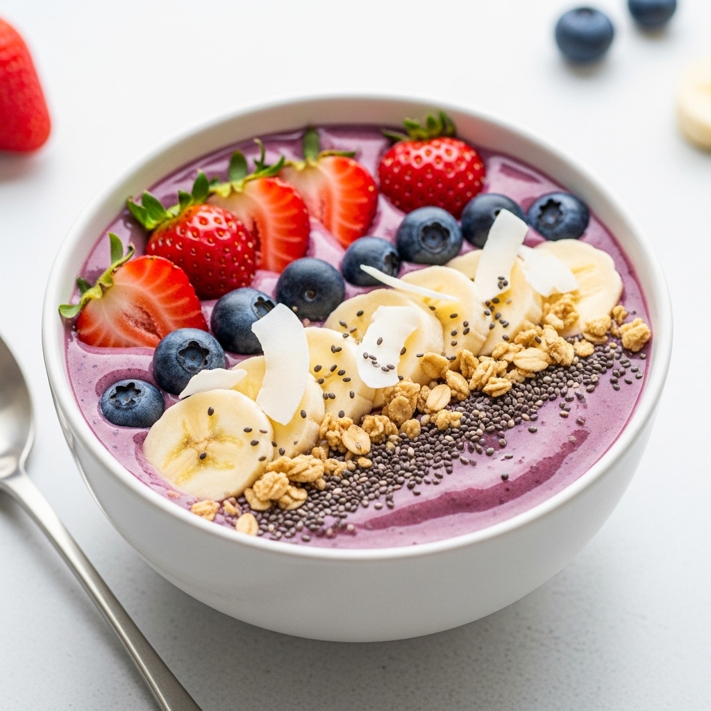 Frozen Banana Berry Smoothie Bowls