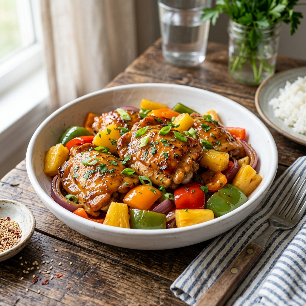 Hawaiian Chicken with Canned Pineapple for Budget-Conscious Families Using Pantry Staples