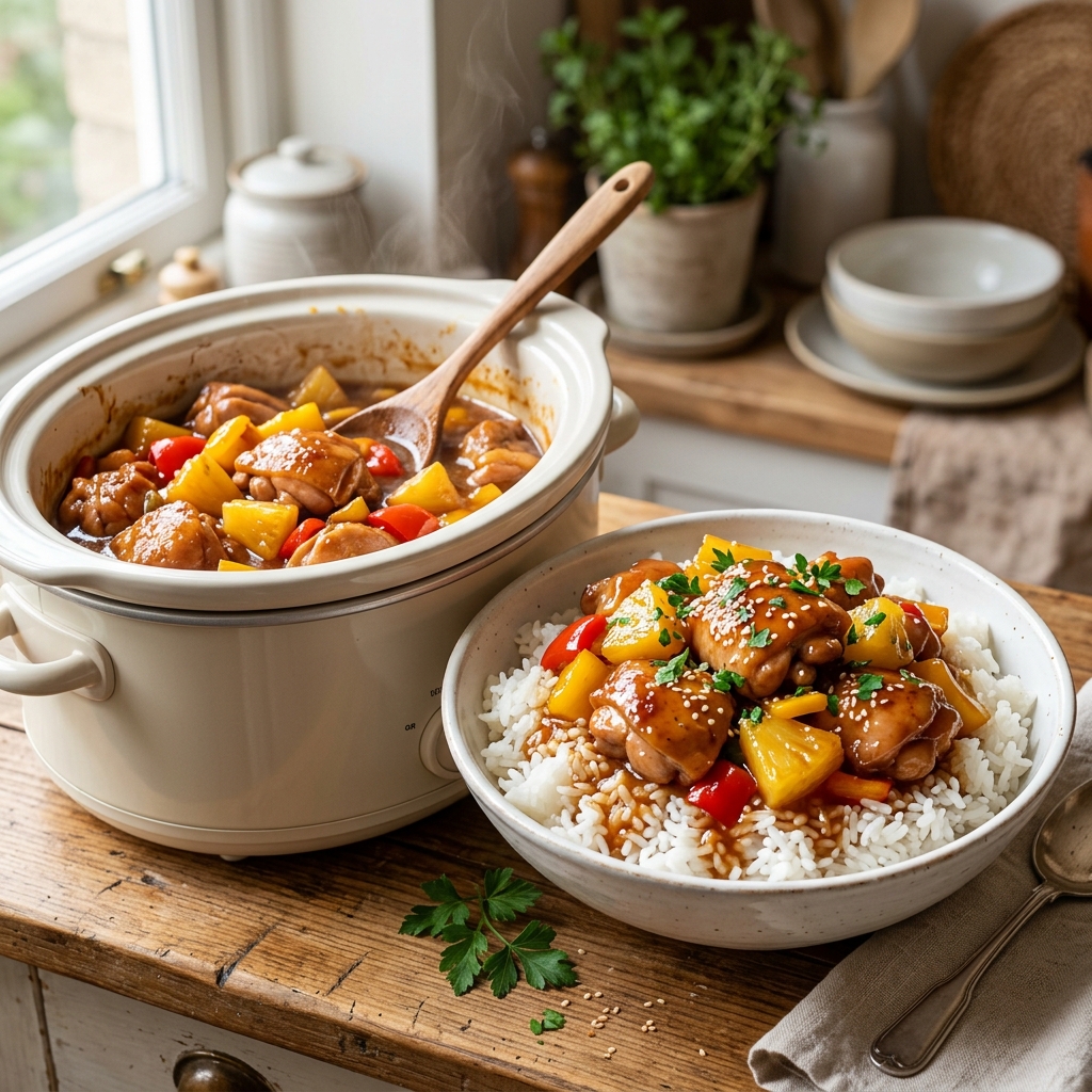 Slow Cooker Hawaiian Chicken for Busy Parents Needing Hands-Off Meals