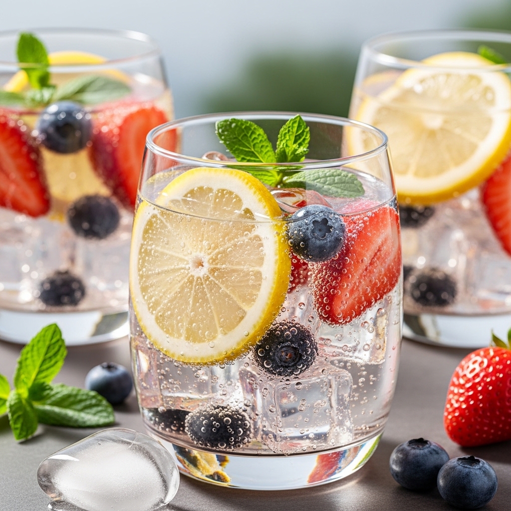 Iced Lemon Berry Mocktail Spritzers