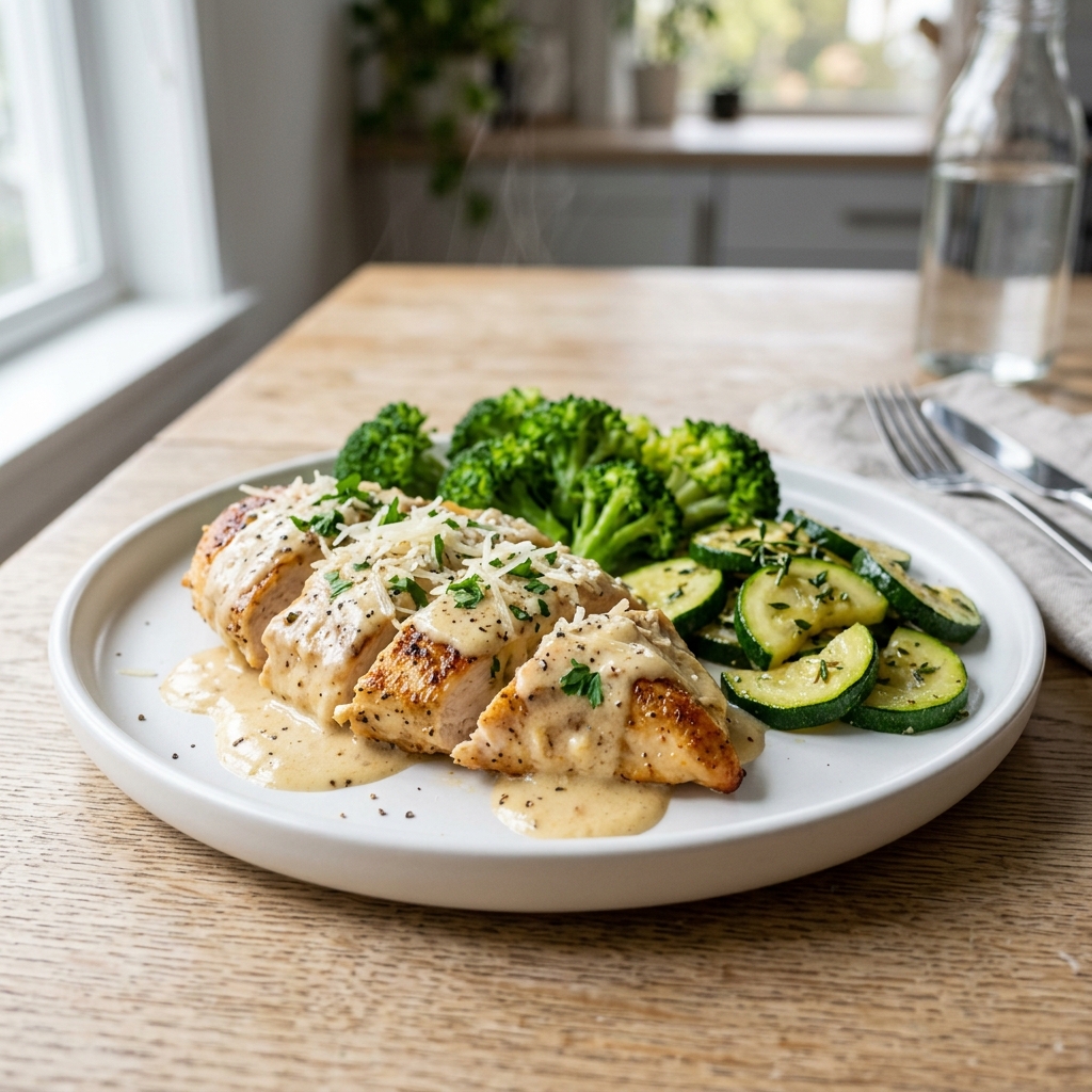 Keto Garlic Parmesan Chicken for Office Workers Doing Low-Carb Meal Prep