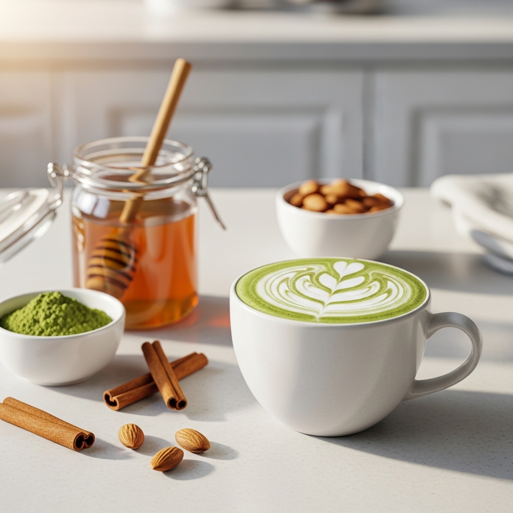 Matcha Honey Almond Latte