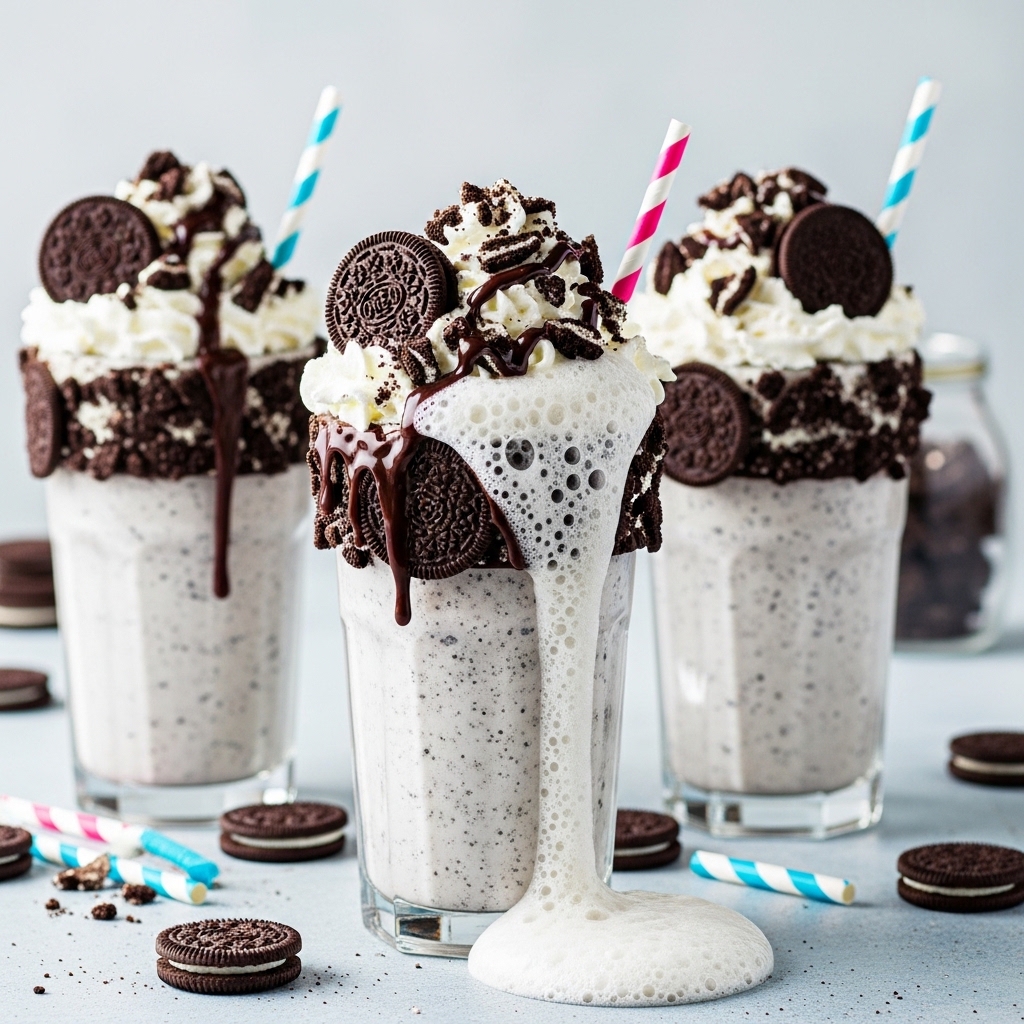 Five-Minute Oreo Milkshake Floats