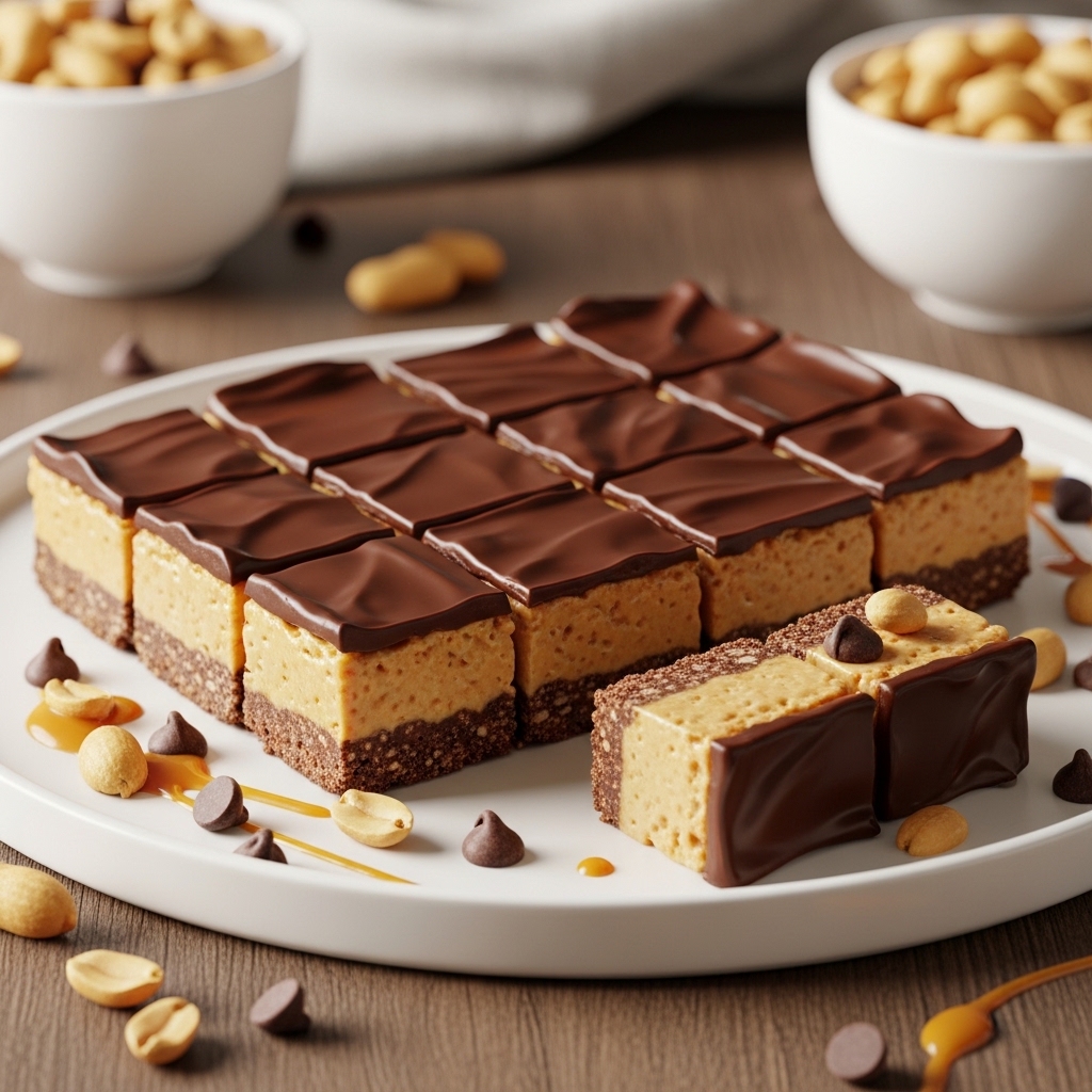 No-Bake Peanut Butter Chocolate Bars
