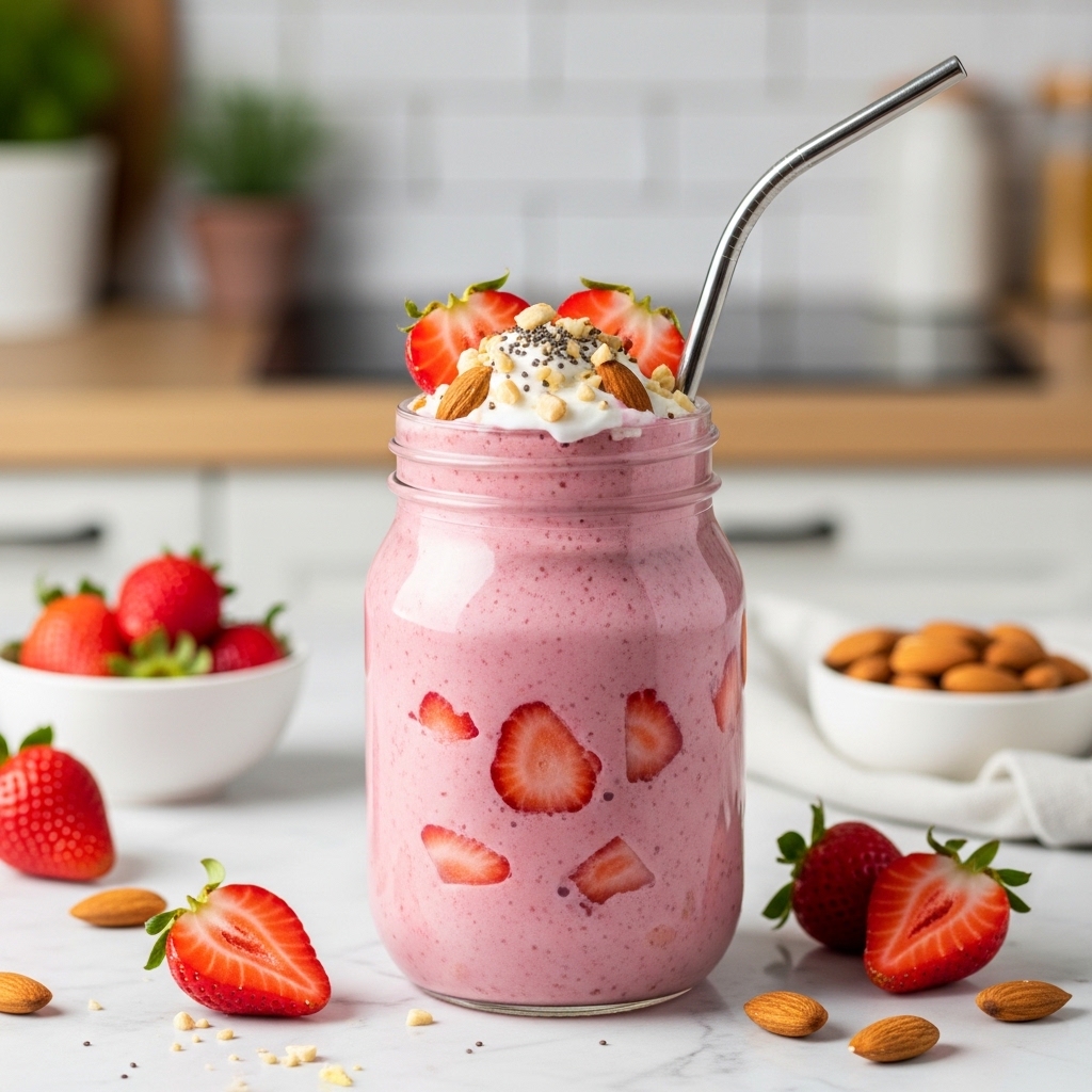 Strawberry Almond Protein Shake