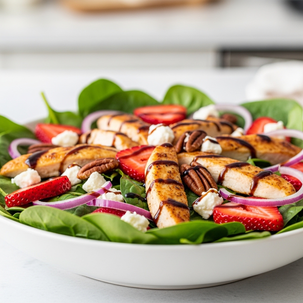 Strawberry Spinach Chicken Salad