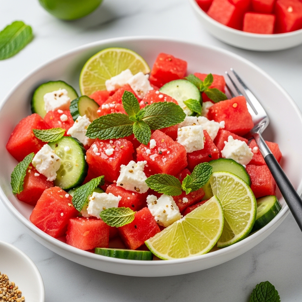 Watermelon Feta Mint Salad