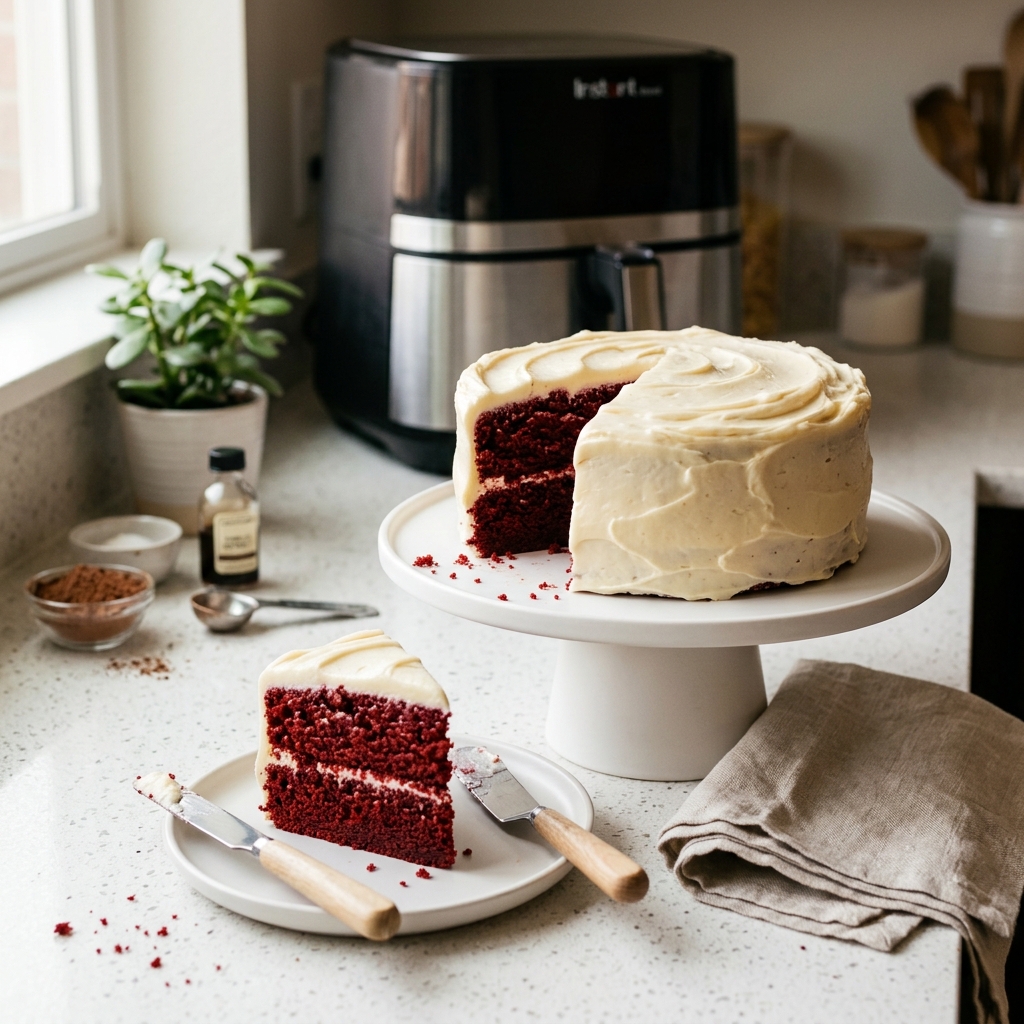 Air Fryer Red Velvet Cake for Apartment Renters Without Ovens