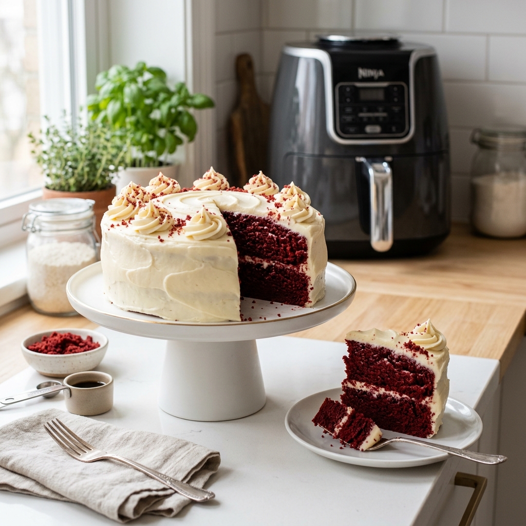 Air Fryer Red Velvet Cake for Apartment Renters Without Ovens