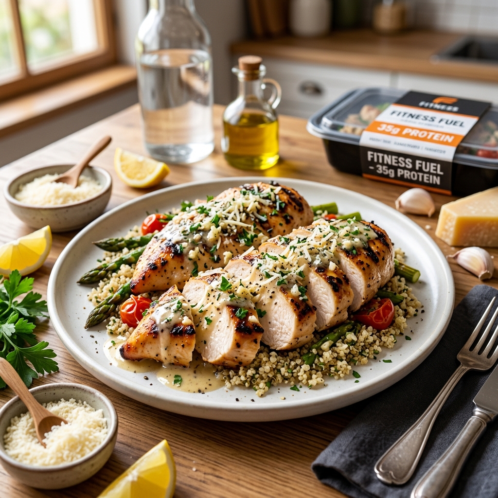 High Protein Garlic Parmesan Chicken for Bodybuilders Tracking Macros