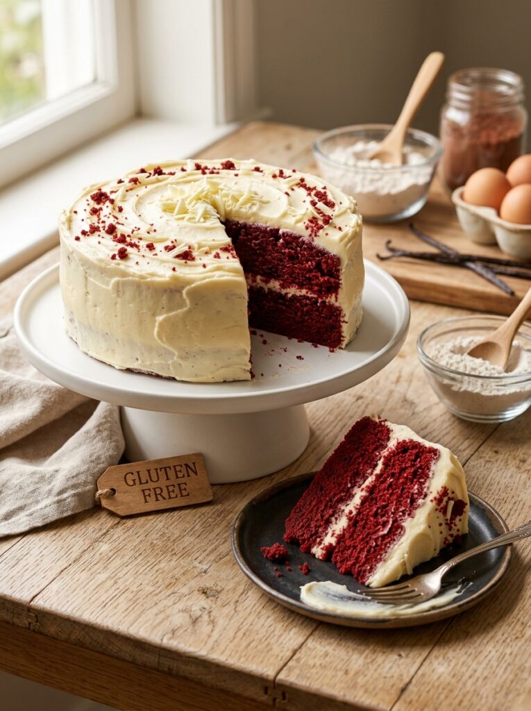Gluten Free Red Velvet Cake for Newly Diagnosed Celiac Adults