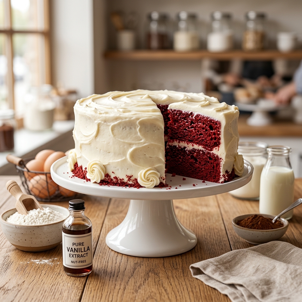 Nut-Free Red Velvet Cake for School Bake Sales with Allergy Restrictions